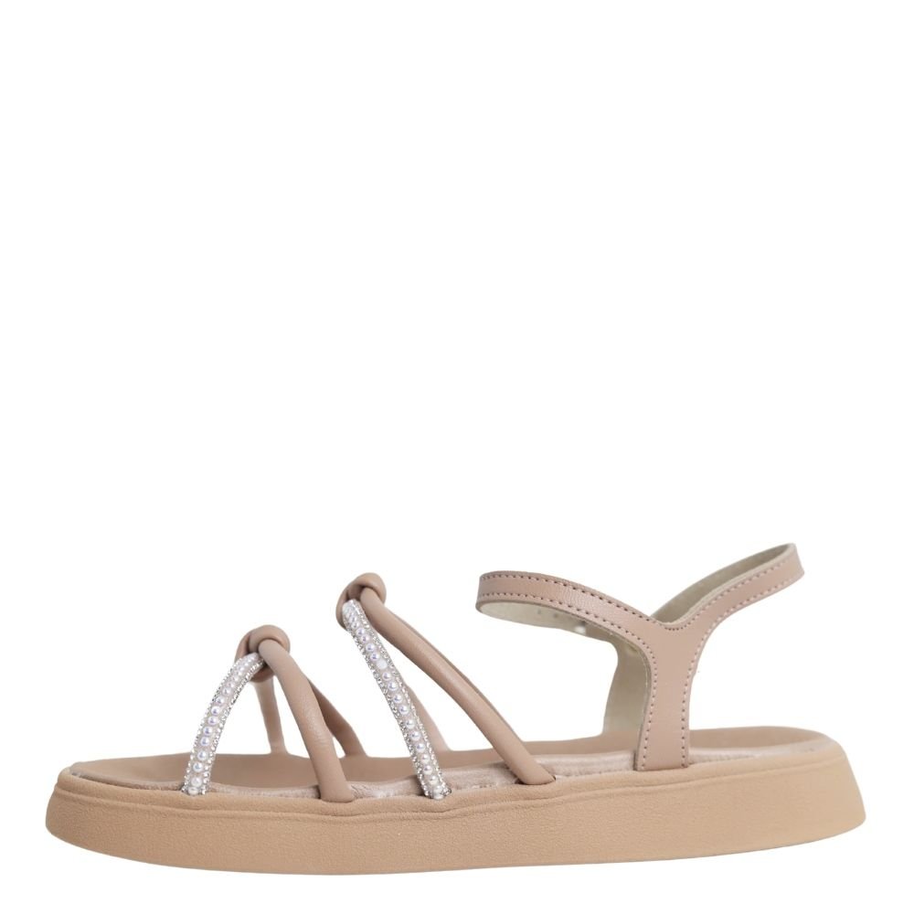 Sandália Rasteira Menina Glitter Conforto Molekinha 2358.106 Bege 3