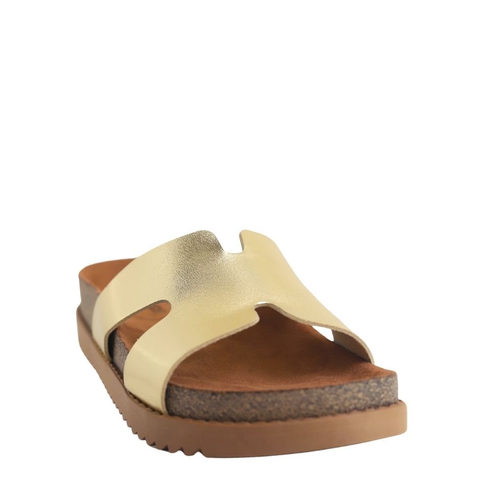 Tamanco Feminino Flatform Sandália Conforto Moleca  5500.100 Dourado 4