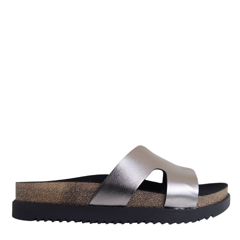 Tamanco Feminino Flatform Sandália Conforto Moleca  5500.100 Cinza 2