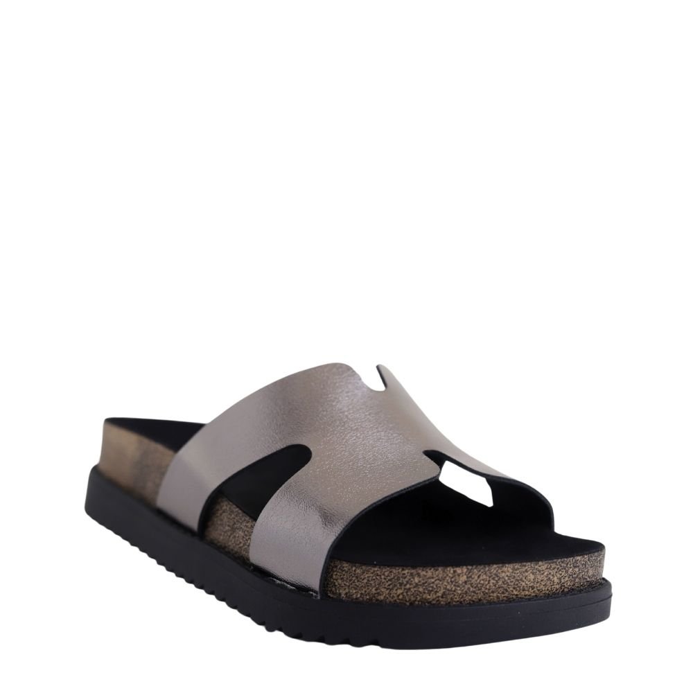Tamanco Feminino Flatform Sandália Conforto Moleca  5500.100 Cinza 4