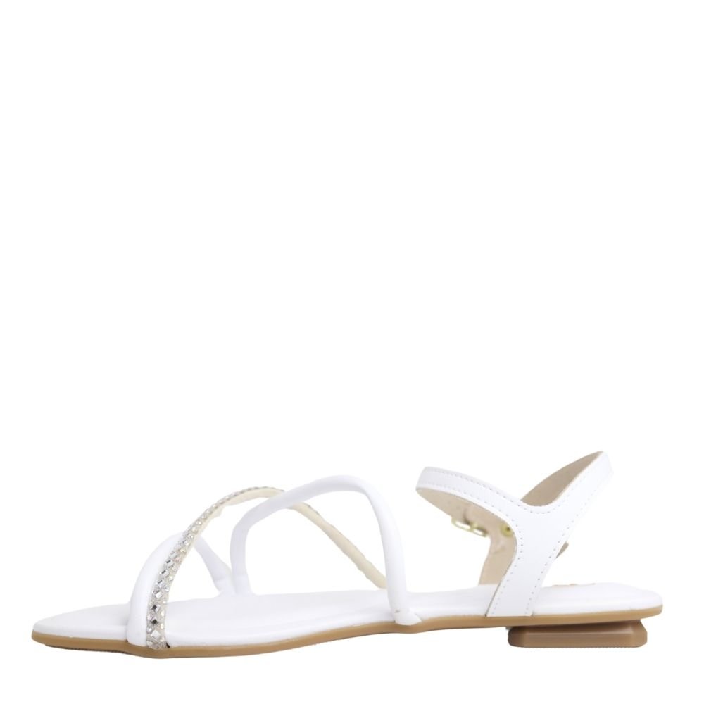 Sandália Rasteira Infantil Menina Brilho Conforto 2354.102 Branco 3