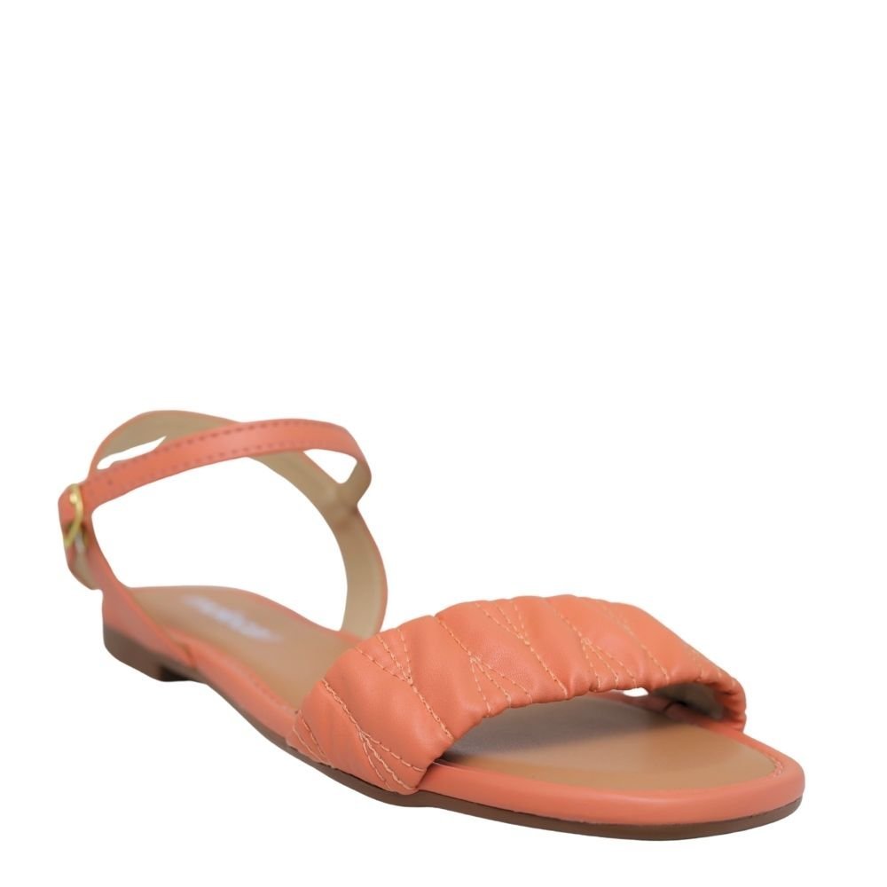 Sandalia Feminina Moleca Flat Brilhante Calce Facil 5435.544 Laranja 4