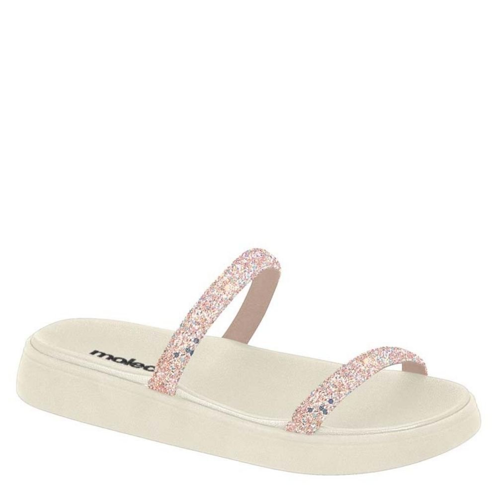 Tamanco Feminino Flatform Sandália Conforto Moleca 5507.100 Branco 1