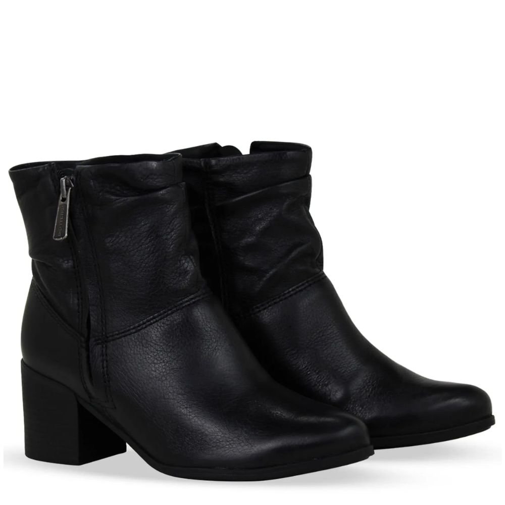 Coturno Feminino Couro Conforto Bottero Salto Grosso 346907 Preto 2