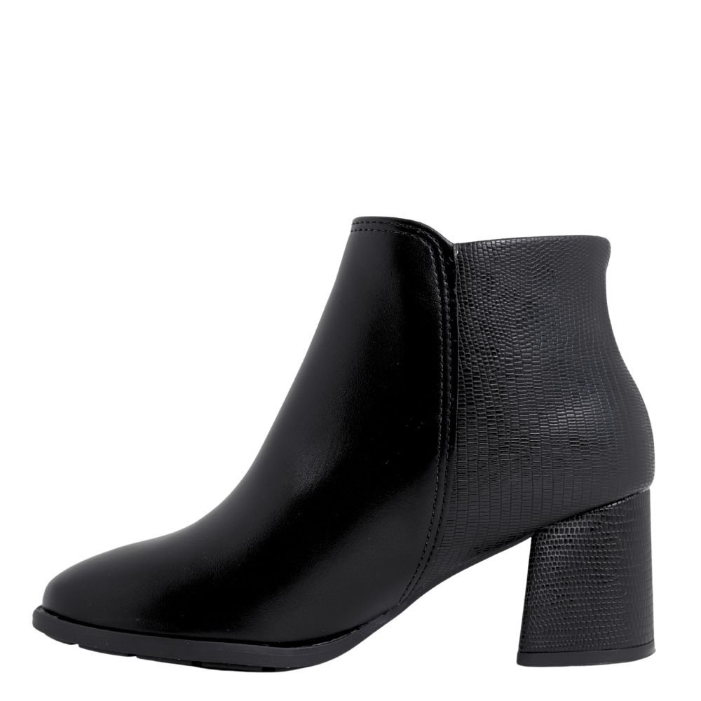 Coturno Salto Grosso Ziper Conforto Estilo Modare 7078.101 Preto 3