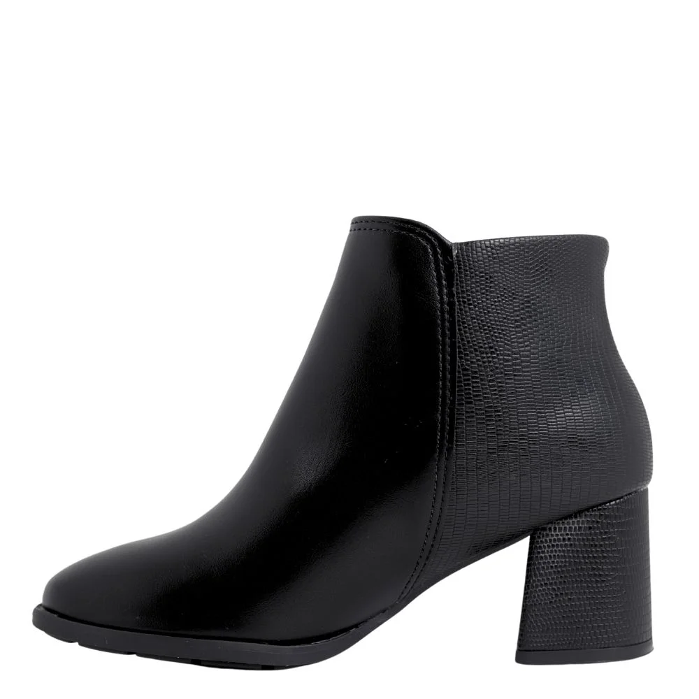 Coturno Salto Grosso Ziper Conforto Estilo Modare 7078.101 Preto 3