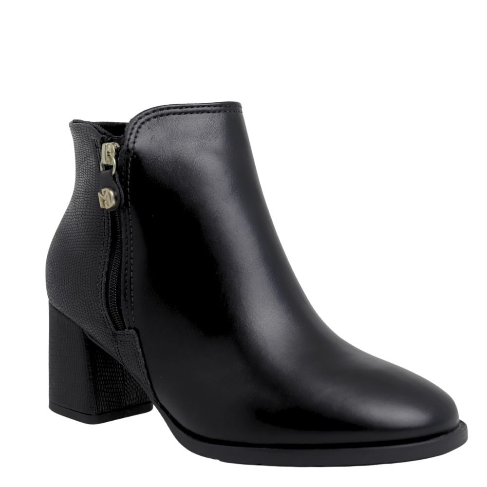 Coturno Salto Grosso Ziper Conforto Estilo Modare 7078.101 Preto 4
