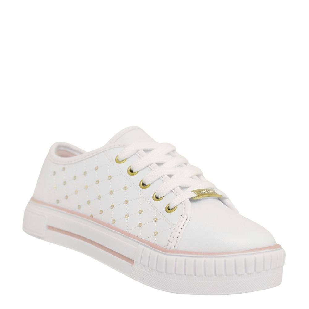 Tênis Infantil Menina Molekinha Brilho Conforto 2565.108 Branco 4