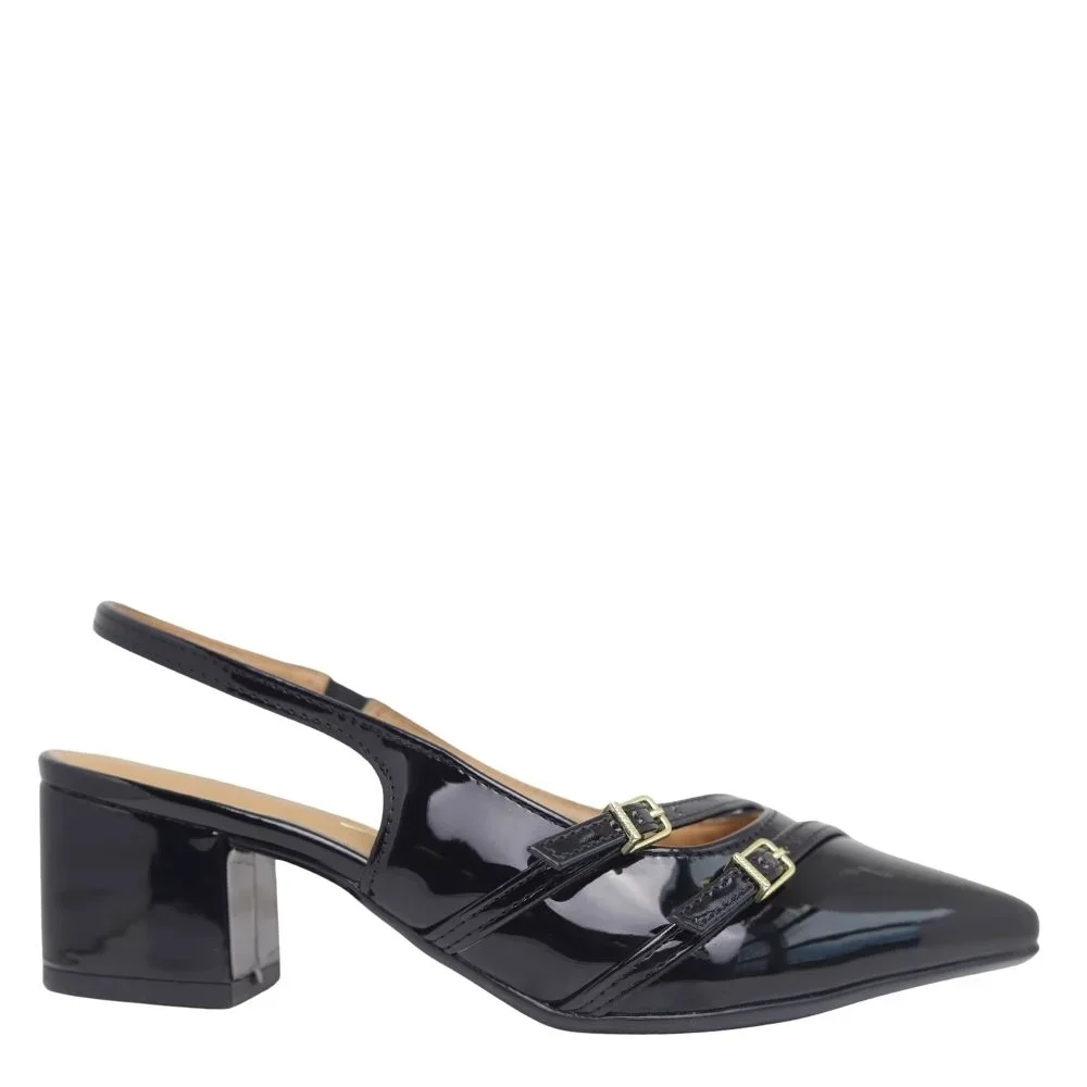 Sandália Feminino Salto Baixo Grosso Bico Fino Vizzano 1220366 Preto 2