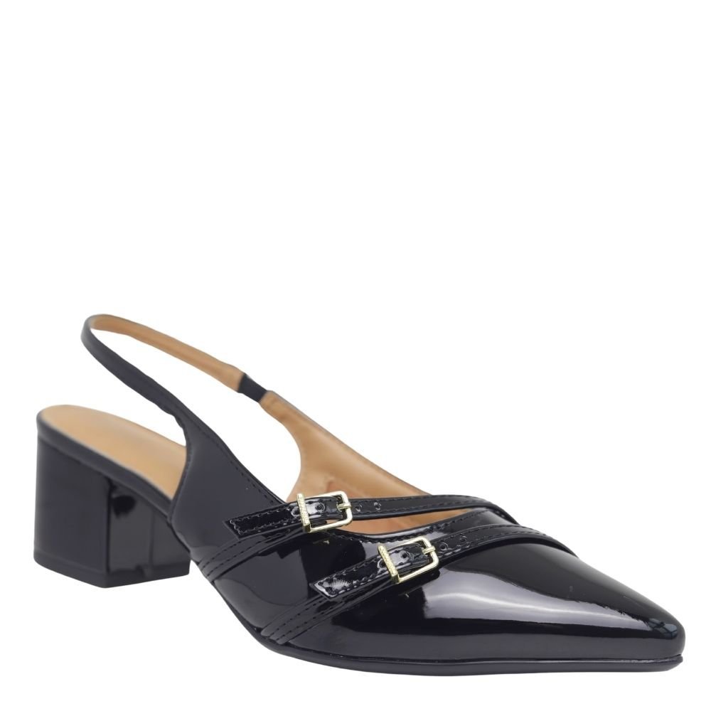 Sandália Feminino Salto Baixo Grosso Bico Fino Vizzano 1220366 Preto 4