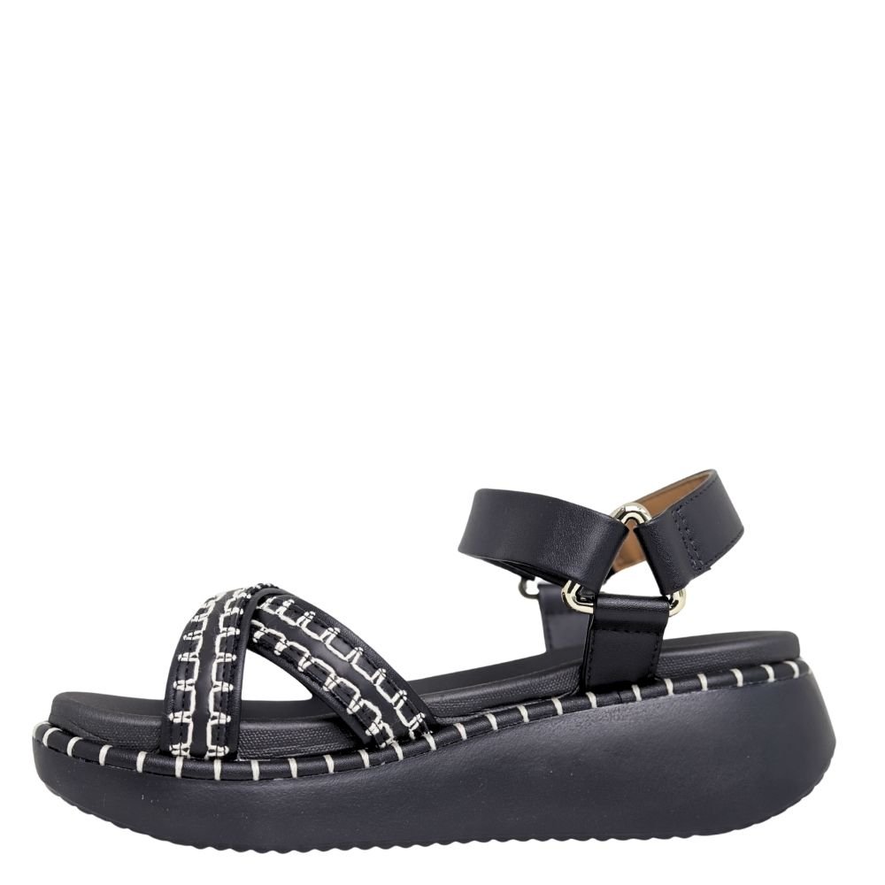 Sandália Papete Anabela Flatform Vizzano Confortavel 6519102 Preto 3