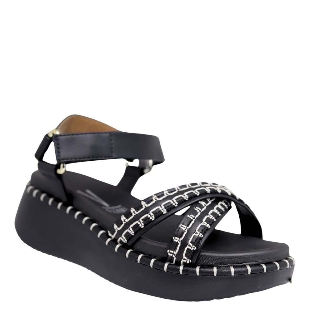 Sandália Papete Anabela Flatform Vizzano Confortavel 6519102 Preto 4