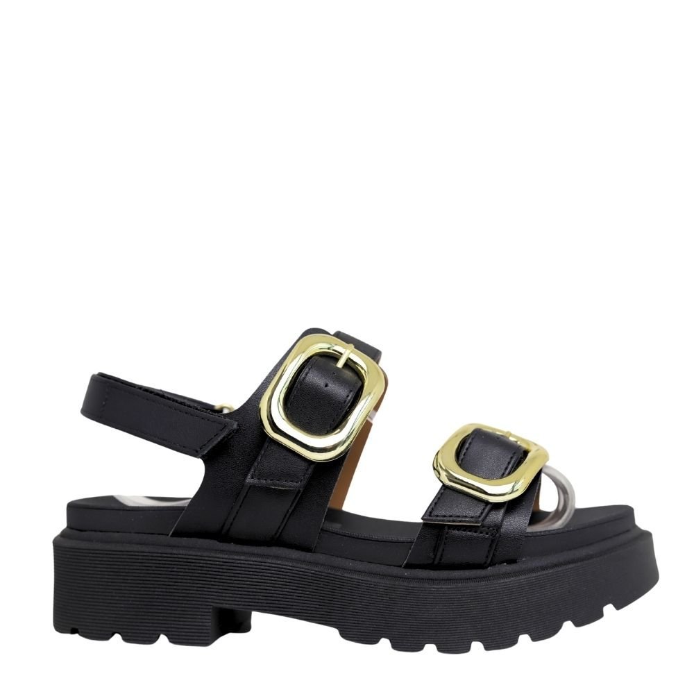 Sandália Feminina Flatform Fivela Conforto Vizzano 6499.115 Preto 2