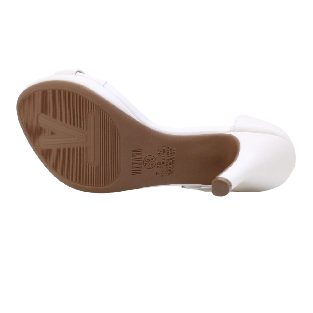 Sandália Social Vizzano Salto Baixo Médio Alto 6210.655 Branco 3