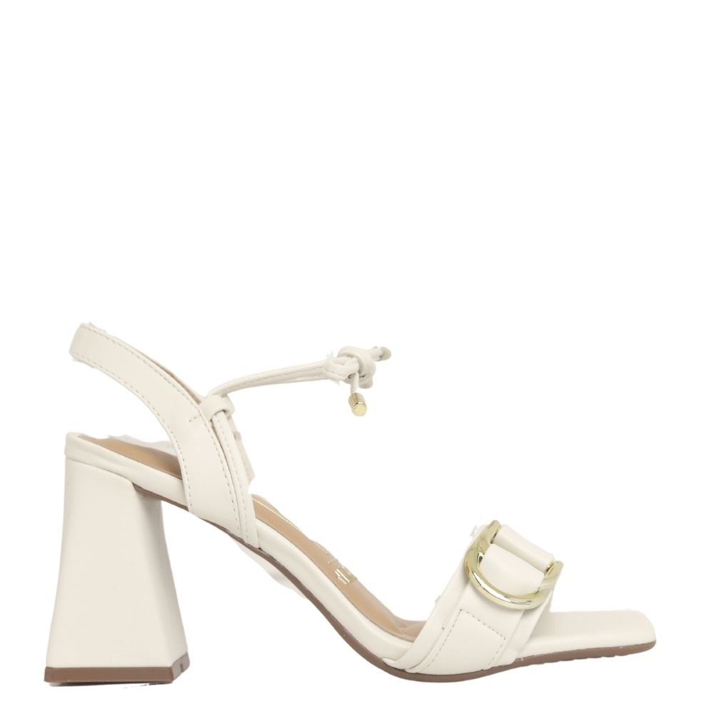 Sandália Feminina Salto Grosso Bloco Médio Vizzano 6464.133 Branco 2