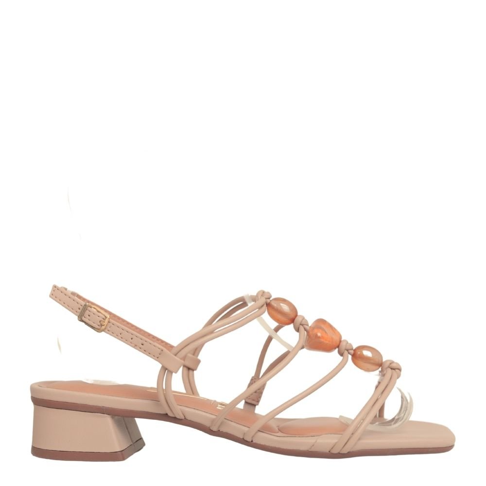 Sandália Feminina Vizzano Conforto Salto Pedrarias 6454.124 Bege 2
