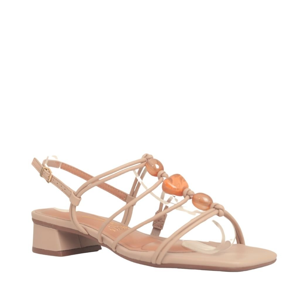 Sandália Feminina Vizzano Conforto Salto Pedrarias 6454.124 Bege 4