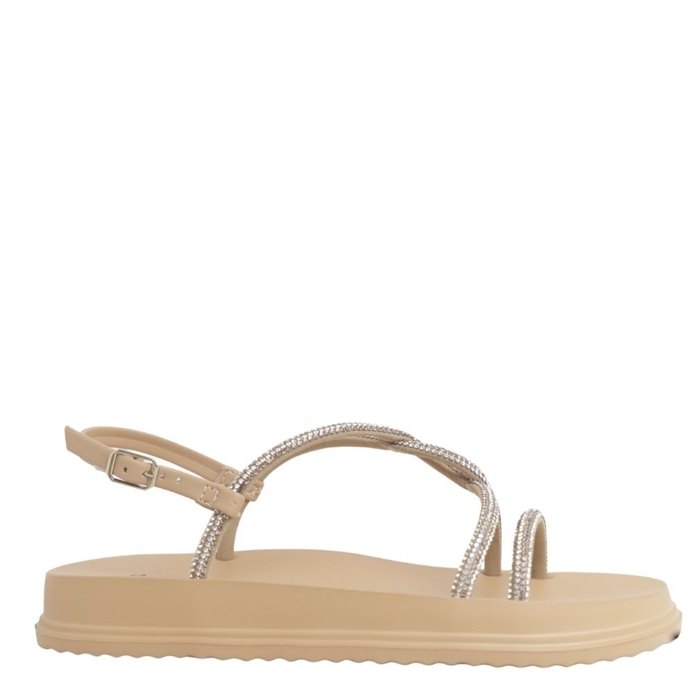 Sandália Dakota Flatform Com Brilhos Conforto Leve Y6246 Bege 2