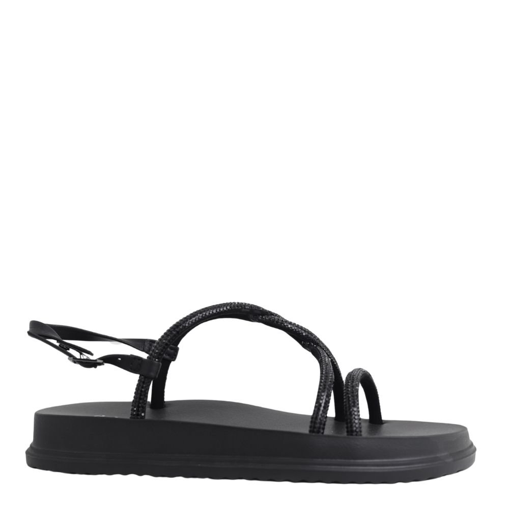 Sandália Dakota Flatform Com Brilhos Conforto Leve Y6246 Preto 2