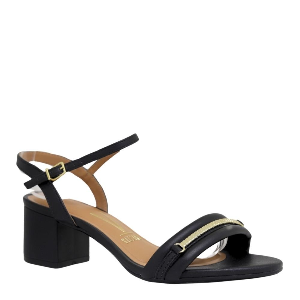 Sandália Feminina Salto Bloco Baixo Grosso Vizzano 6291.1171 Preto 4