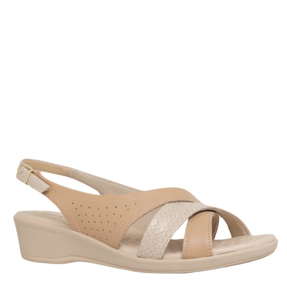Sandália Anabela Feminina Leve Conforto Comfortflex 24-72405 Bege 4