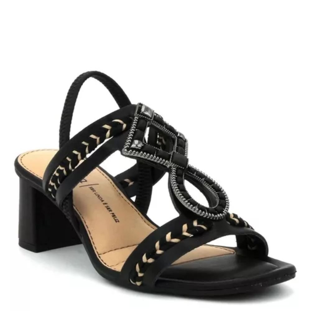 Sandália Feminina Dakota Calce Fácil Salto Bloco Medio Y7961 Preto 2
