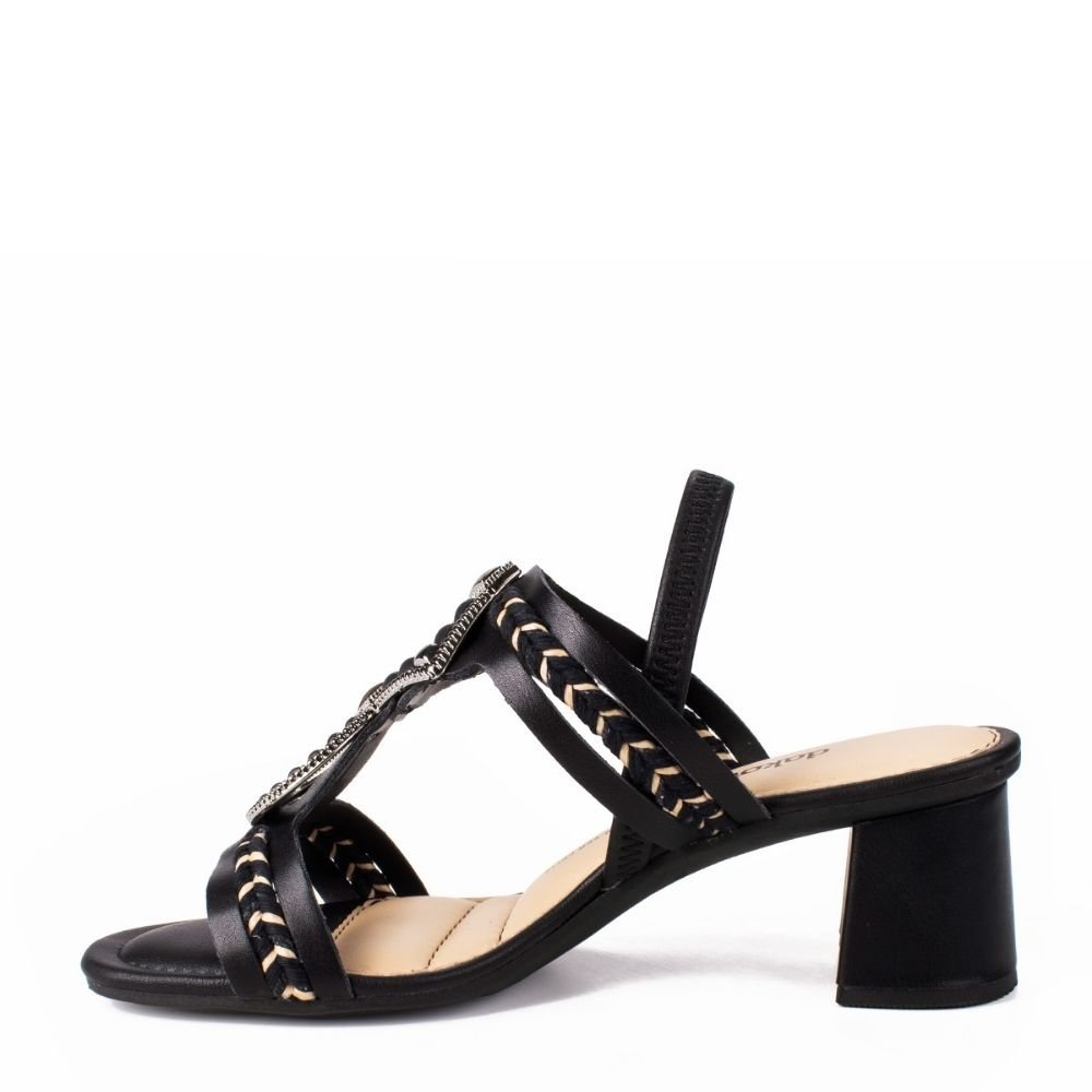 Sandália Feminina Dakota Calce Fácil Salto Bloco Medio Y7961 Preto 3