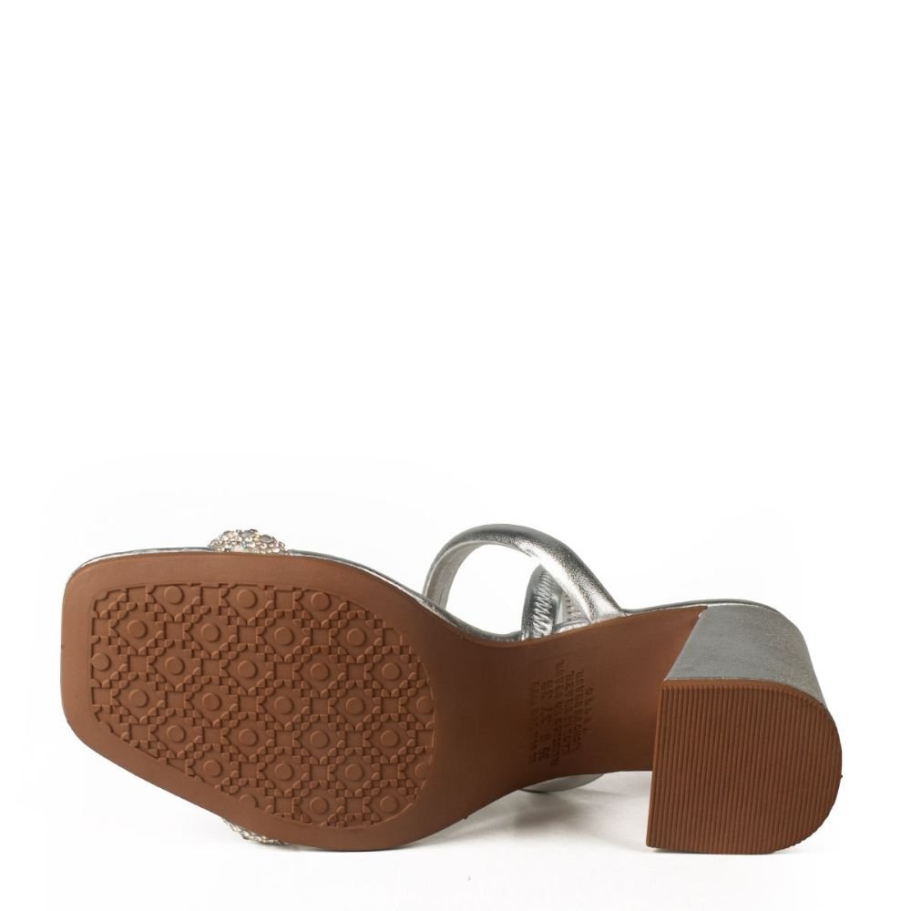 Tamanco Sandália Dakota Feminina Com Brilhos Conforto Y7641 Prata 5
