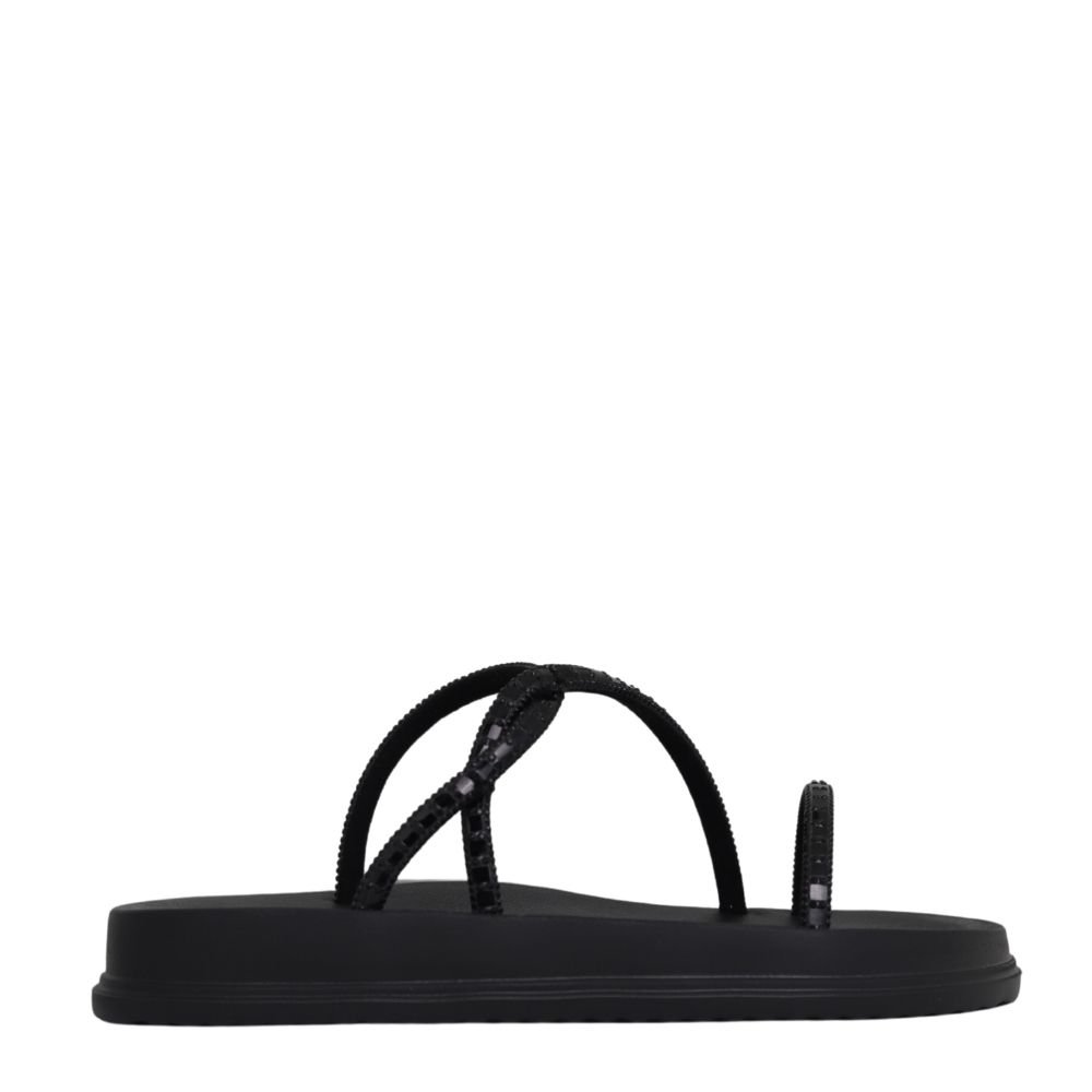 Sandália Dakota Flatform Com Brilhos Conforto Leve Y6247 Preto 2