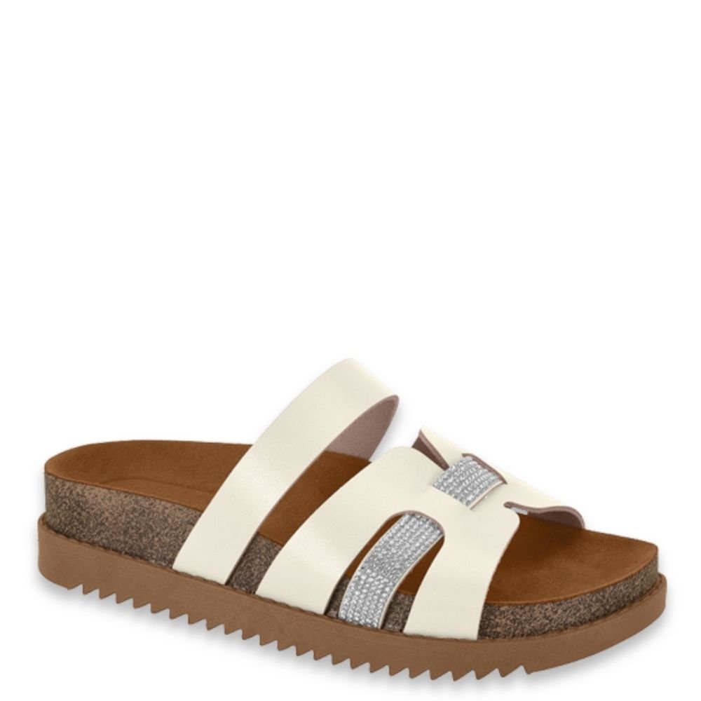 Tamanco Feminino Flatform Brilho Conforto Moleca 5500.102 Branco 1