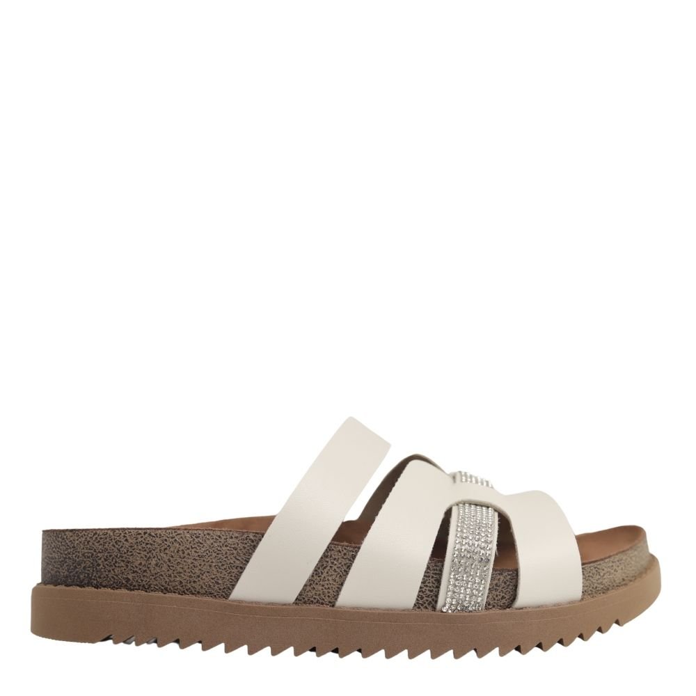 Tamanco Feminino Flatform Brilho Conforto Moleca 5500.102 Branco 2