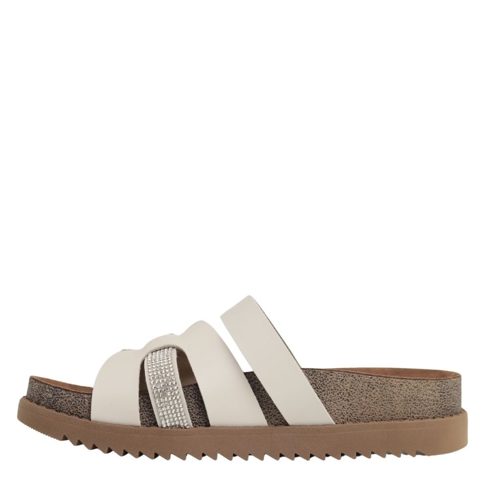 Tamanco Feminino Flatform Brilho Conforto Moleca 5500.102 Branco 3