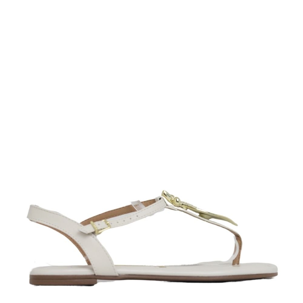 Sandália Rasteira Pedrarias Casual Feminina Vizzano  6371374 Branco 2