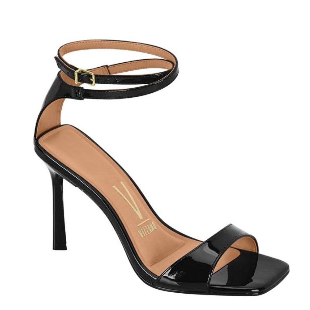Sandália Feminina Vizzano Salto Alto Fino Estilo Preto