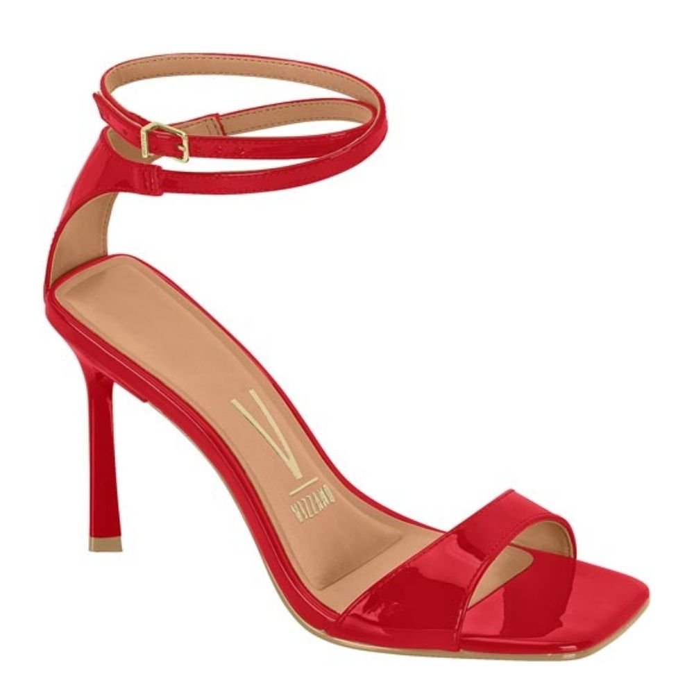 sandalia vizzano vermelha salto fino