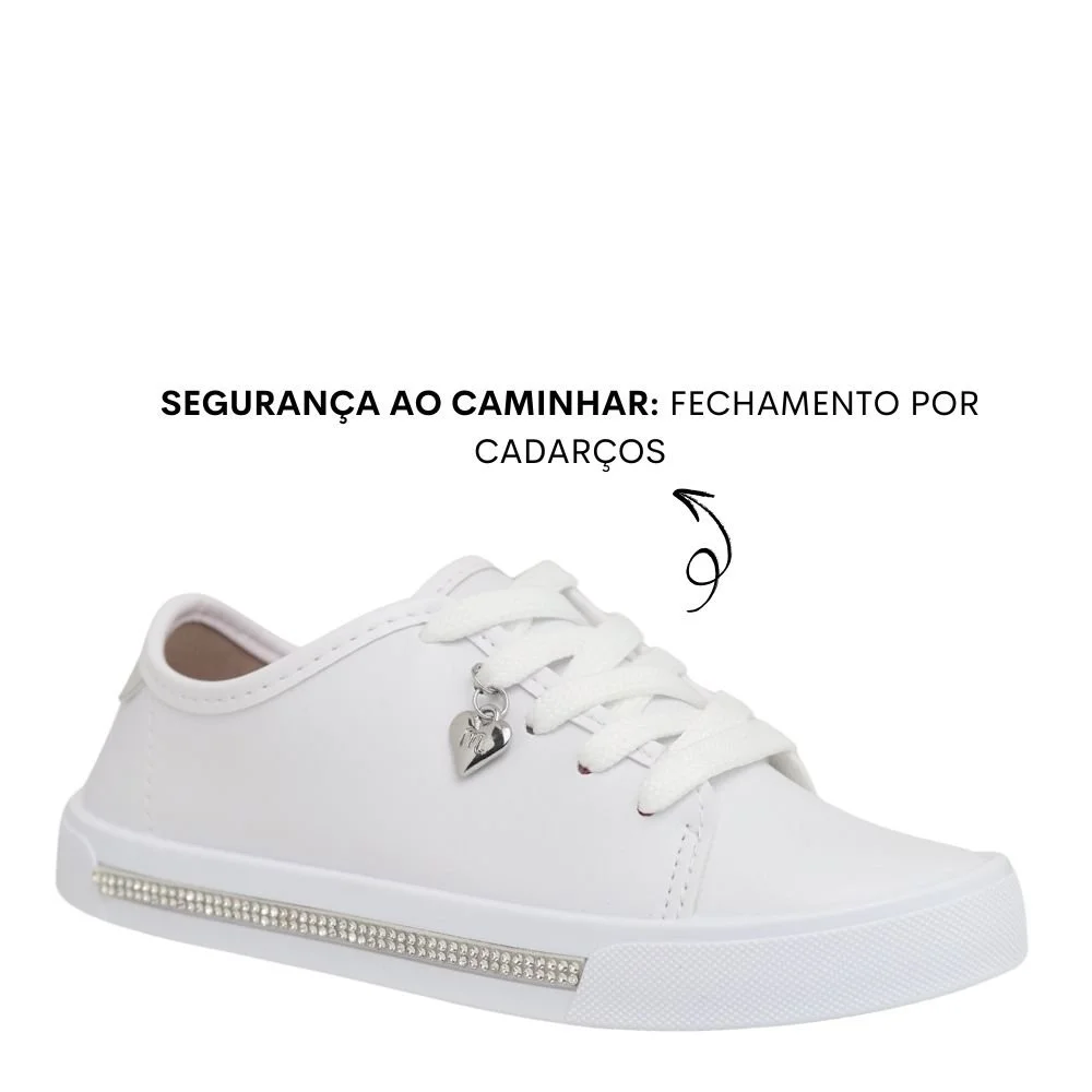 Tênis Infantil Menina Molekinha Pingente Confortável 2524847 Branco 4