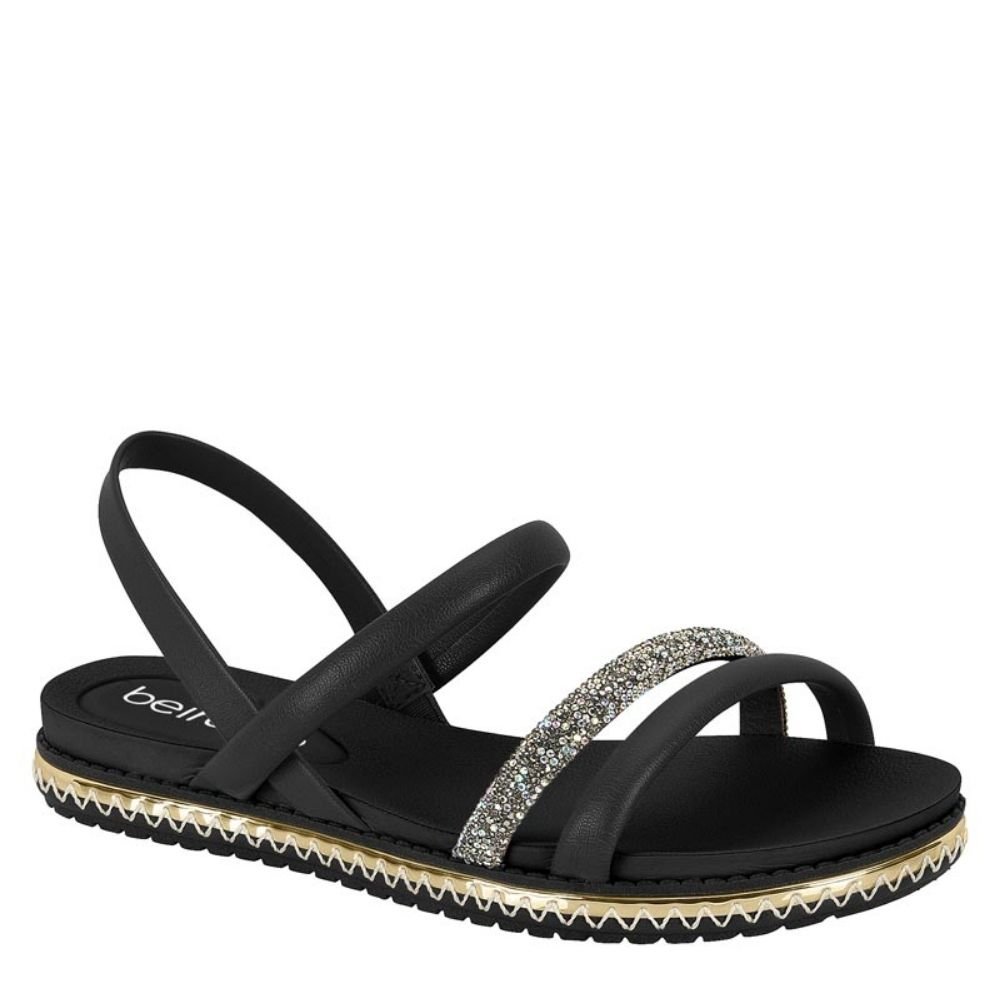 Sandália Feminina Beira Rio Strass Flat Conforto  8321.1546