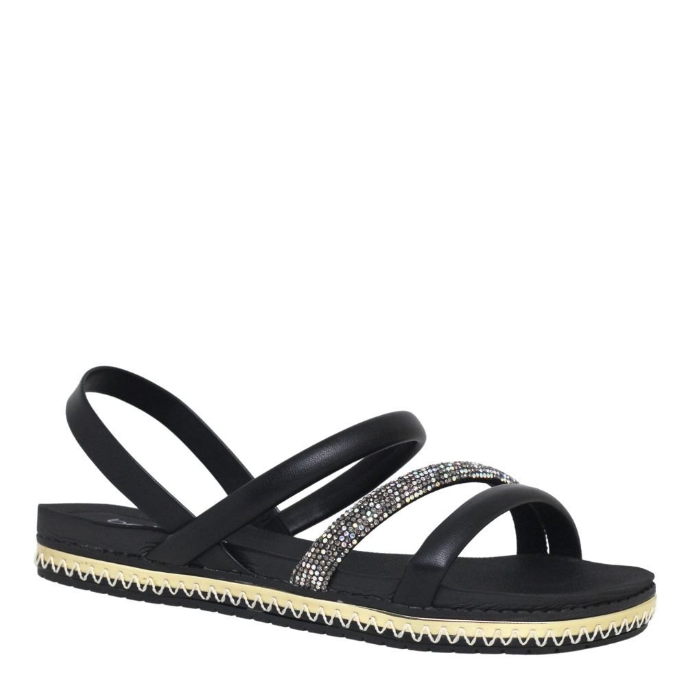 Sandália Feminina Beira Rio Strass Flat Conforto 8321.1546 Preto 4