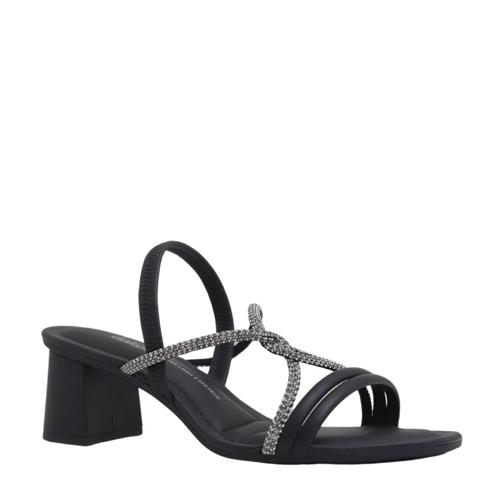 Sandalia Feminina Salto Grosso Brilho Festa Dakota Y7912 Preto 4
