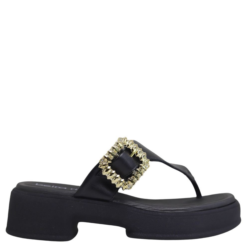 Tamanco Flatform Beira Rio Fivela Conforto Casual 8526.206 Preto 2