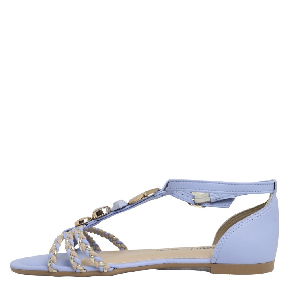 Sandália Feminina Dakota Rasteira Confortável Pedraria Y7993 Roxo 3