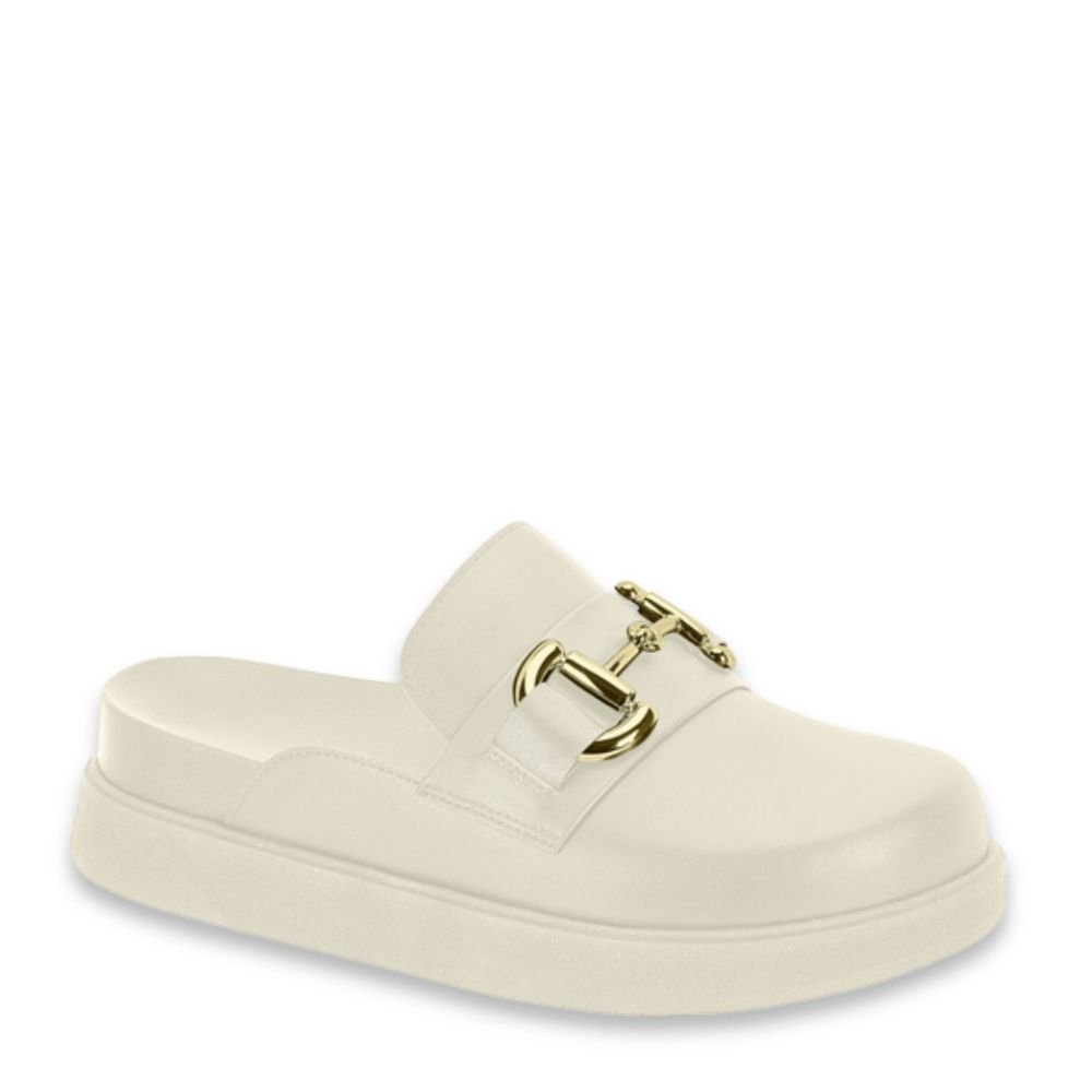 Tamanco Feminino Flatform Confortável Fivela Vizzano 1434104 Branco 1