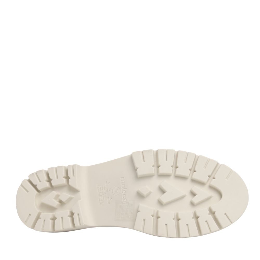 Sapato Feminino Mocassim Brilho Tratorado Moleca 5775.107 Branco 5