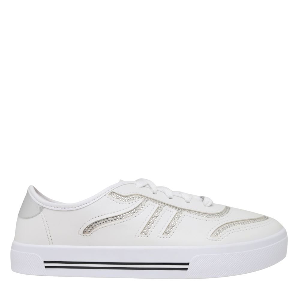 Tênis Feminino Confortável Strass Casual Moleca 5667.344 Branco 2