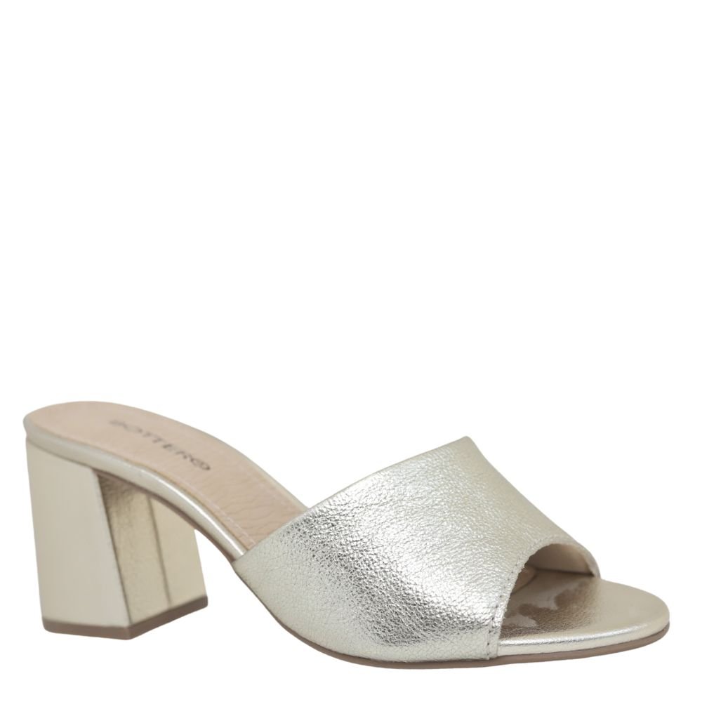 Tamanco Casual Feminino Couro Conforto Bottero 362512 Dourado 4