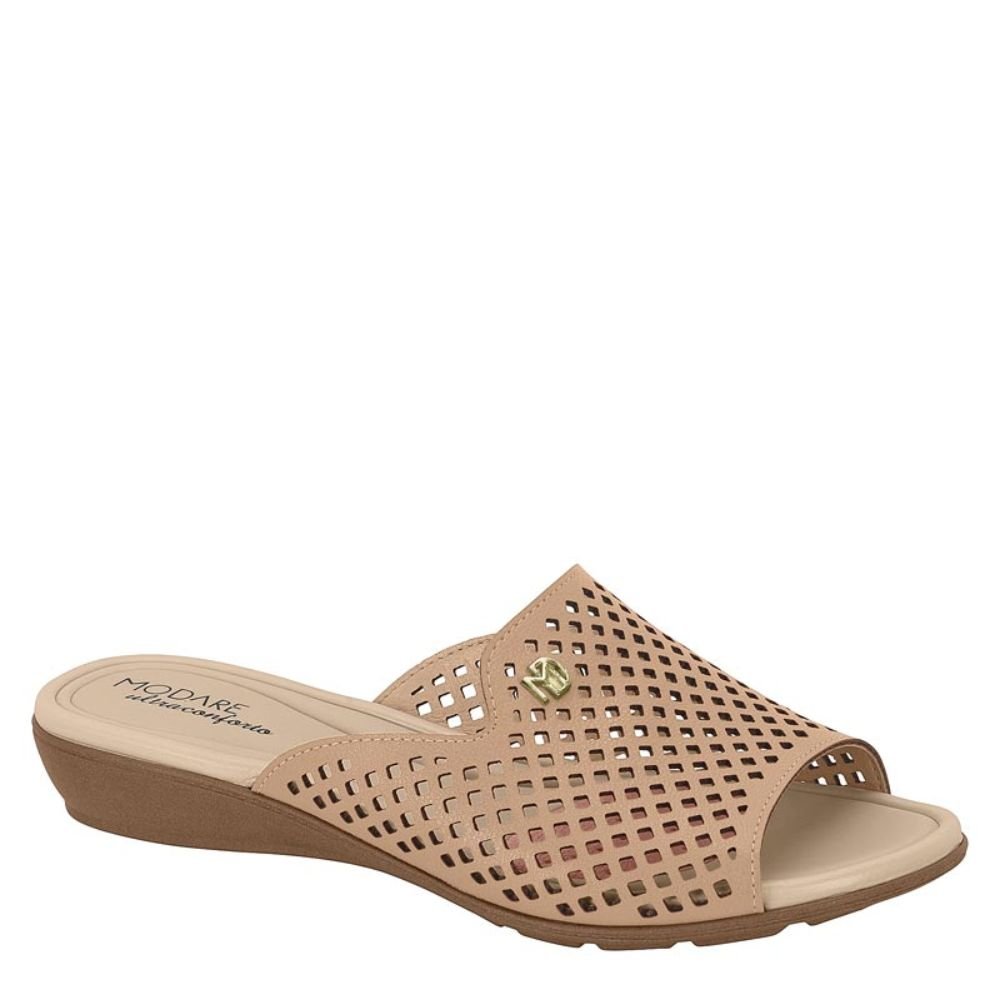Tamanco Anabela Slide Feminino Modare Conforto 7127.258 Bege 1