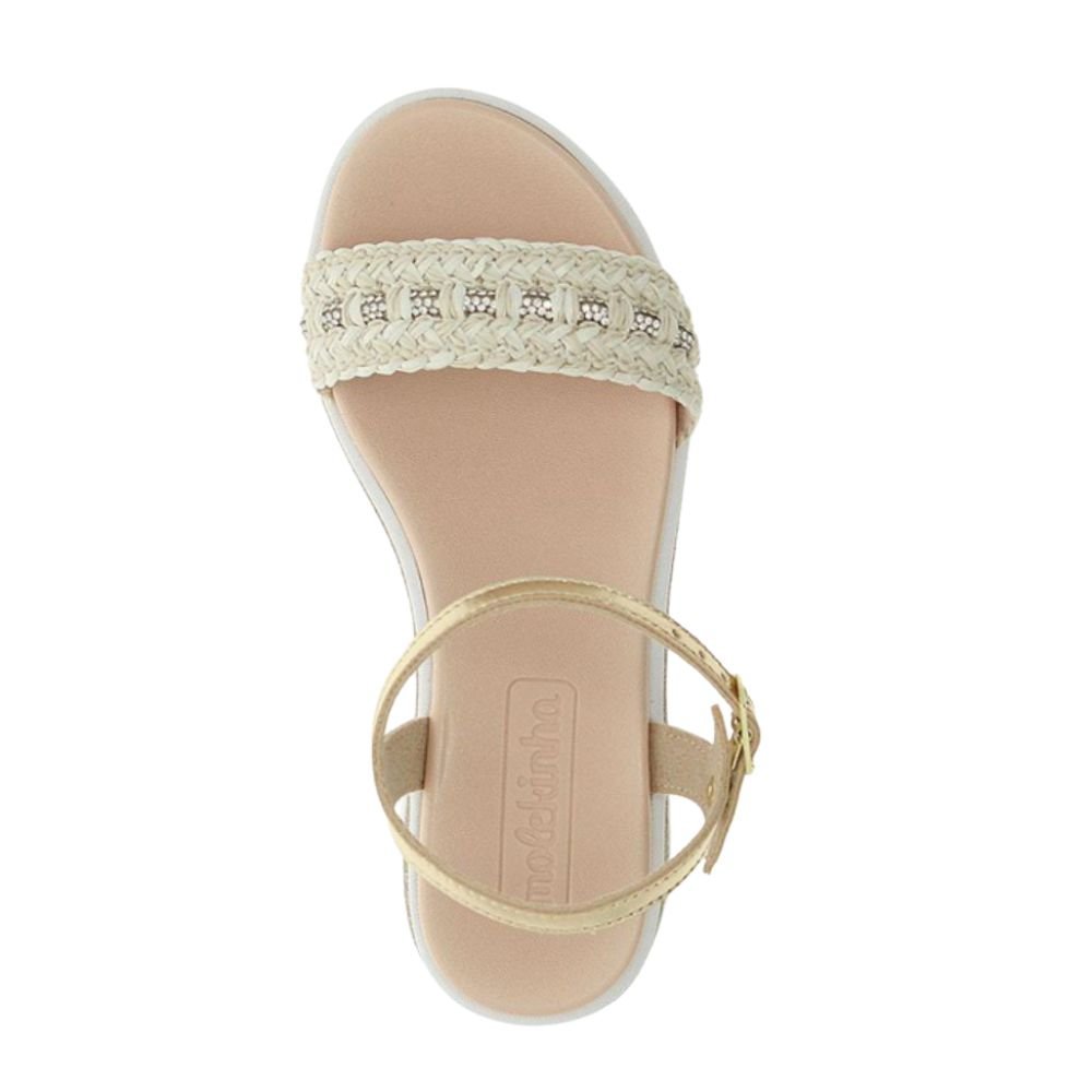 Sandália Infantil Menina Molekinha Flat Confortável 2361.202 Dourado 4