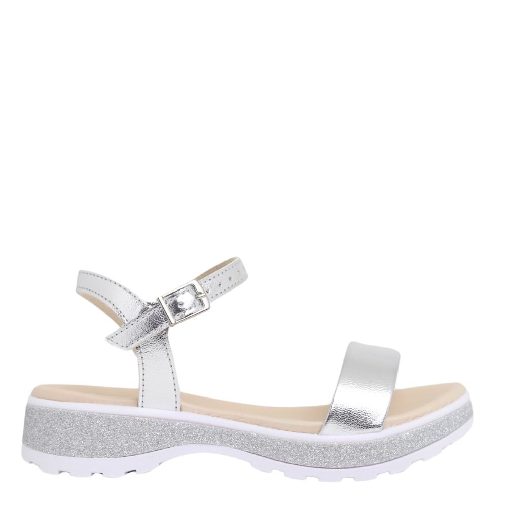 Sandália Infantil Menina Molekinha Flat Confortável 2361.200 Prata 2