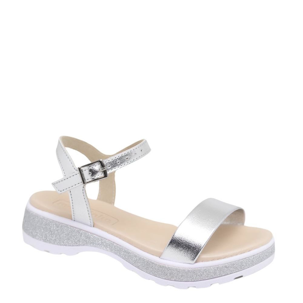 Sandália Infantil Menina Molekinha Flat Confortável 2361.200 Prata 4