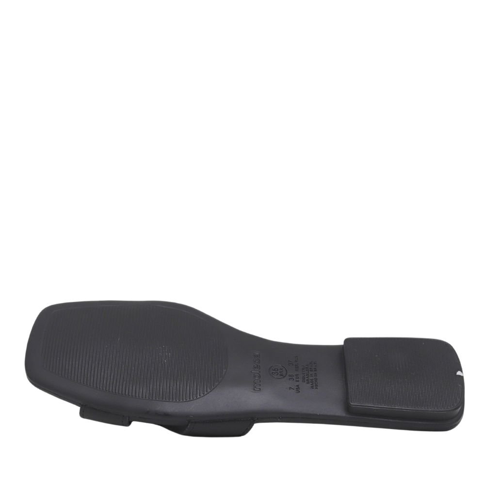 Tamanco Feminino Rasteirinha Brilho Casual Moleca 5462.134 Preto 5